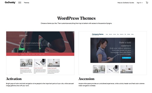 Screenshot Of GoDaddy WordPress Themes