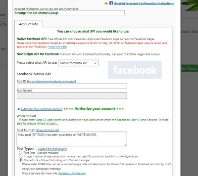Nextscripts Snap Account Info