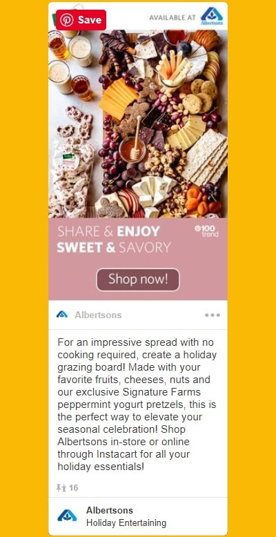 Albertsons Pinterest Promoted Pin Example