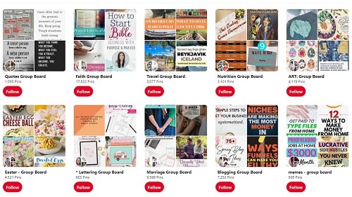 Pinterest Group Boards Examples