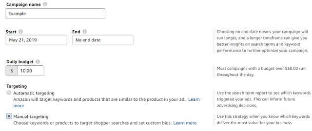 Product Targeting Sponsored Campaign
