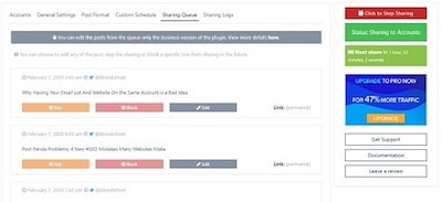 Revive Old Posts Sharing Queue