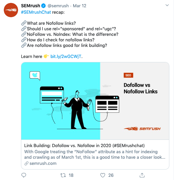 SEMrush Post Twitter Chat Recap