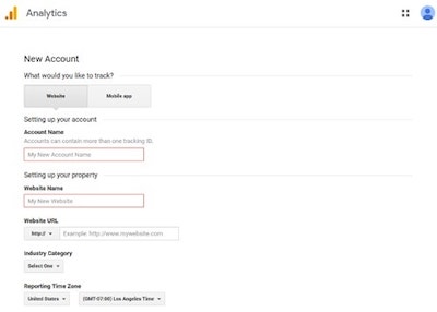 Set Up New Google Analytics Account