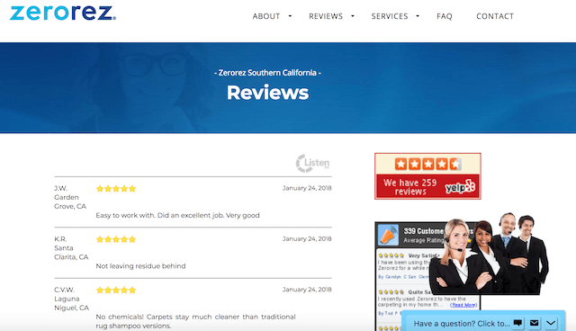 Small Business Website Features Zerorez