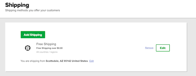 Start A Website Shipping