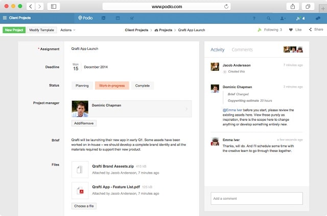 Team Management Tools Podio