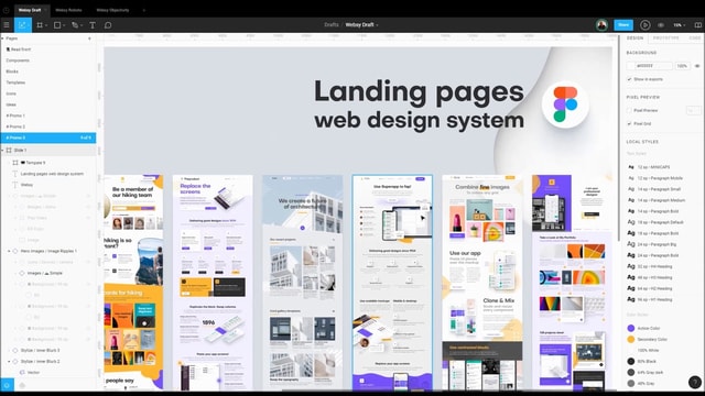 An example of a landing page designed in Figma.