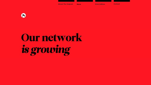 The Outpost's 2016 site showed off the power of typography in web design.