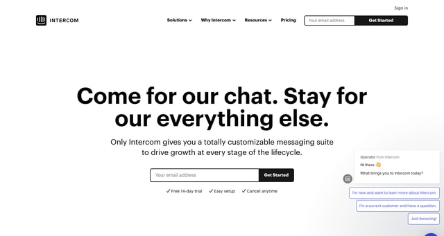 Intercom’s desktop design includes extra elements not seen in the mobile design.