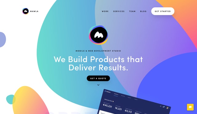 Design agency Mawla's site is curvy, colorful, and memorable.