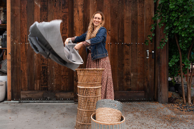 Wicker Goddess Sarah Small Waving Fabric Over Baskets