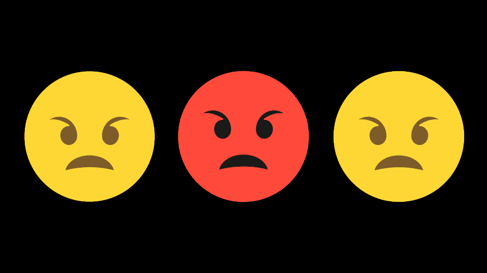 angry face emojis with black background