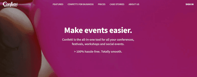 Domain Extensions Confetti Events Website