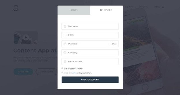 Appful signup form