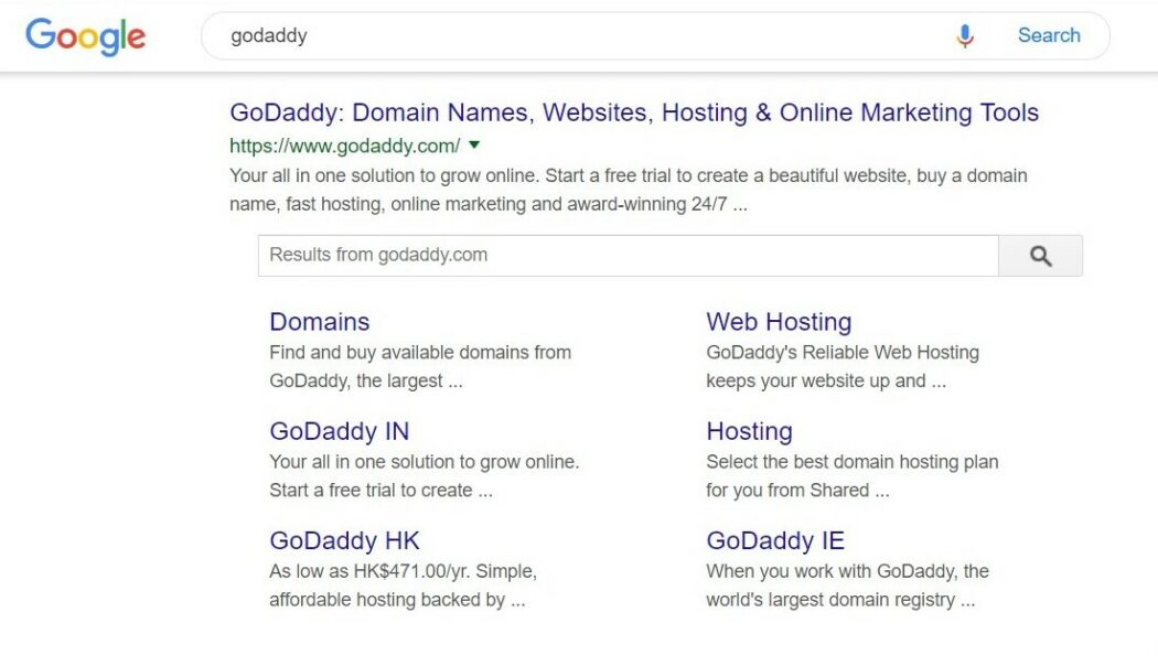 SEO godaddy google search