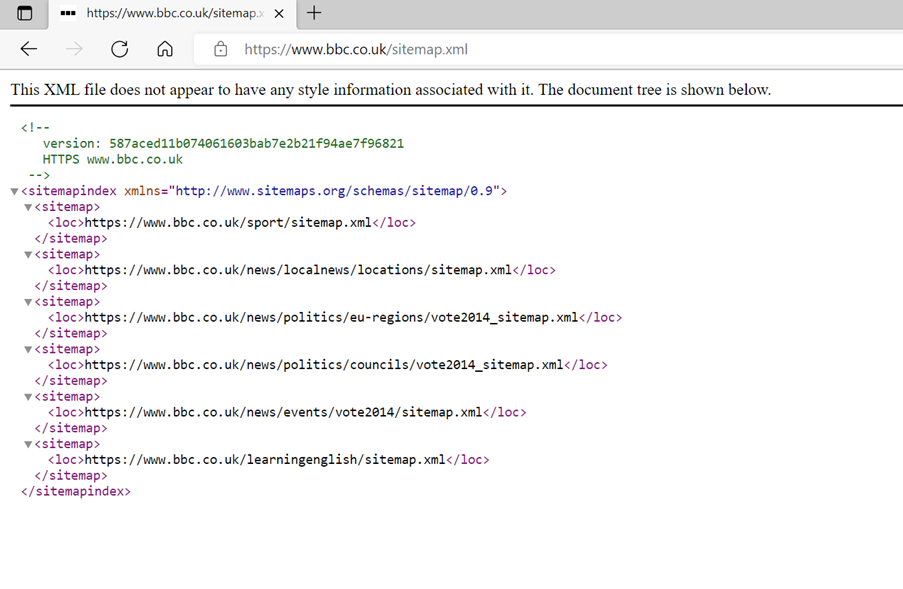 BBC sitemap