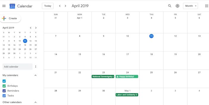 Free Google Calendar