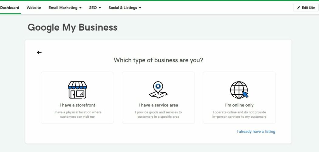 Google my business website builder