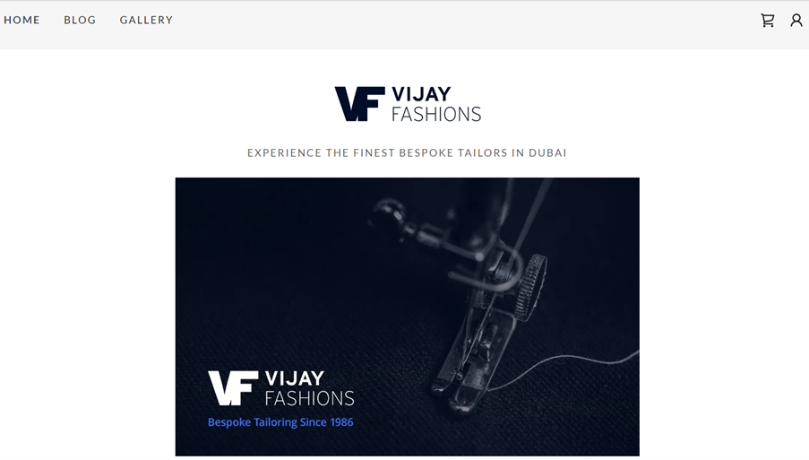 screenshot of the Vijay Fashion website