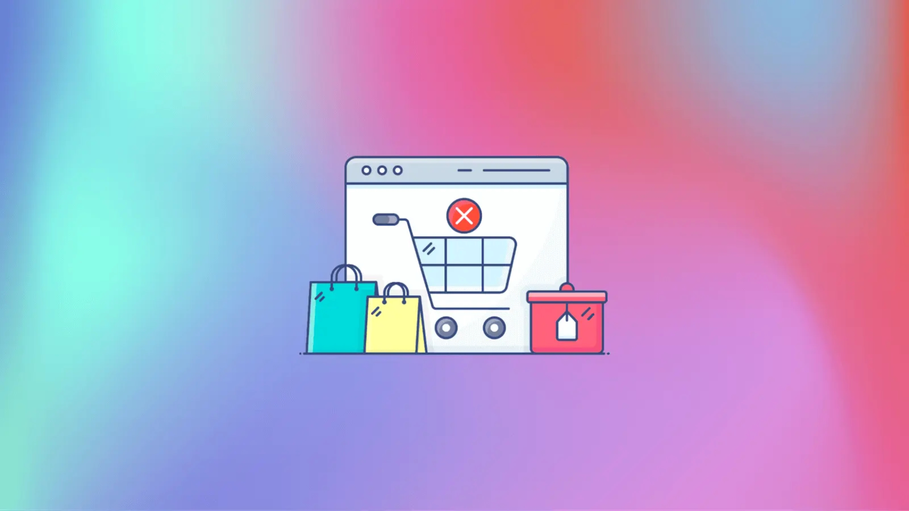 Illustrated-ecommerce-shopping-cart-and-shopping-bags