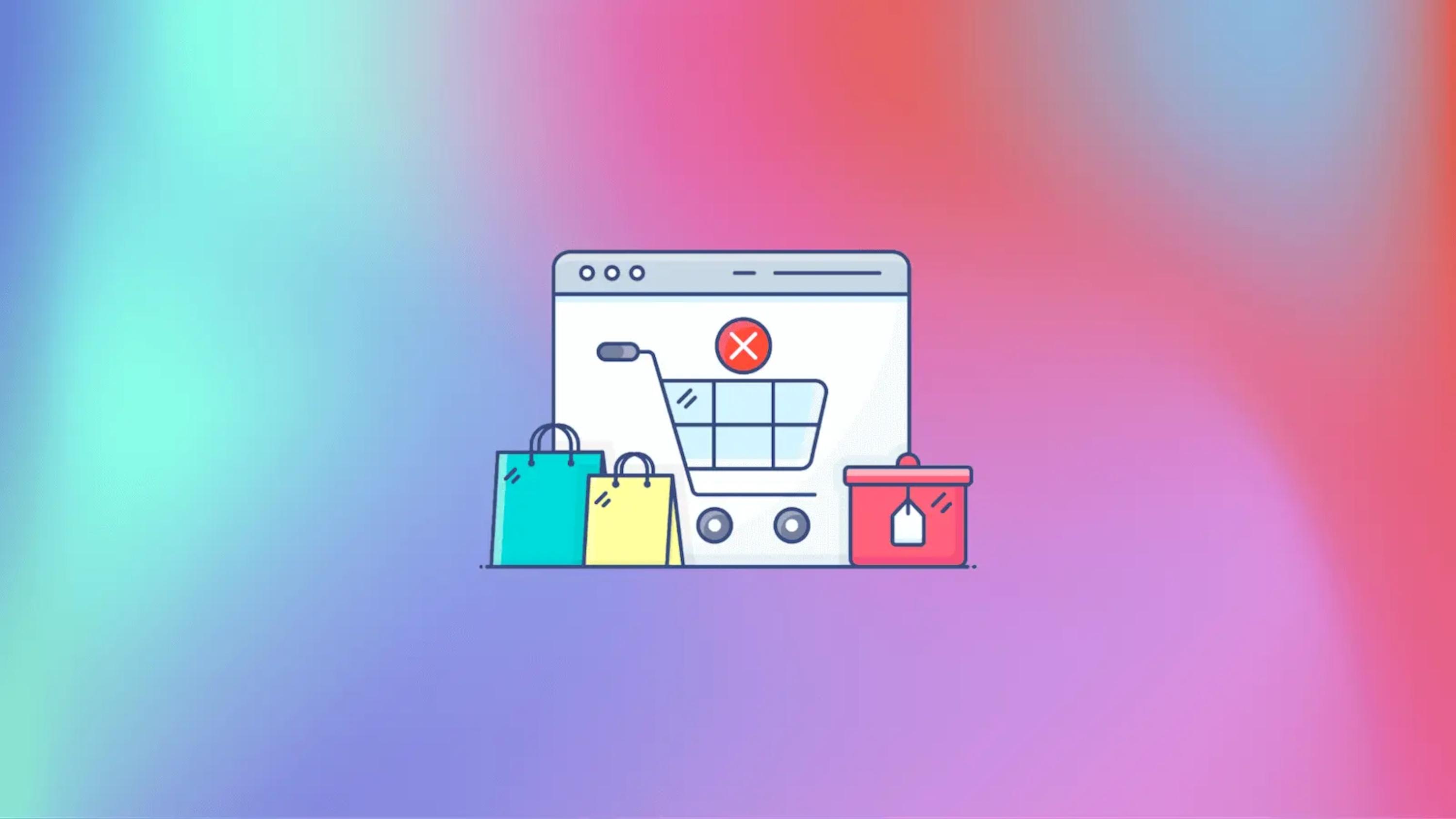 Illustrated-ecommerce-shopping-cart-and-shopping-bags