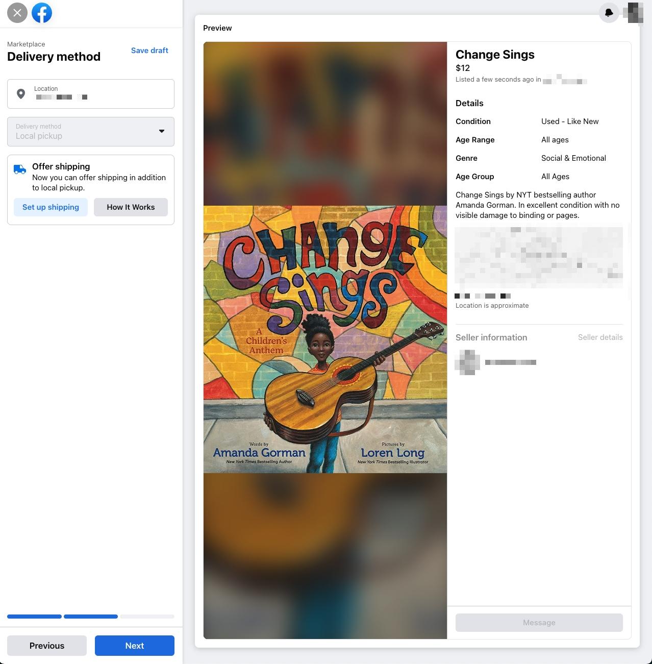 enter the delivery method of your listing