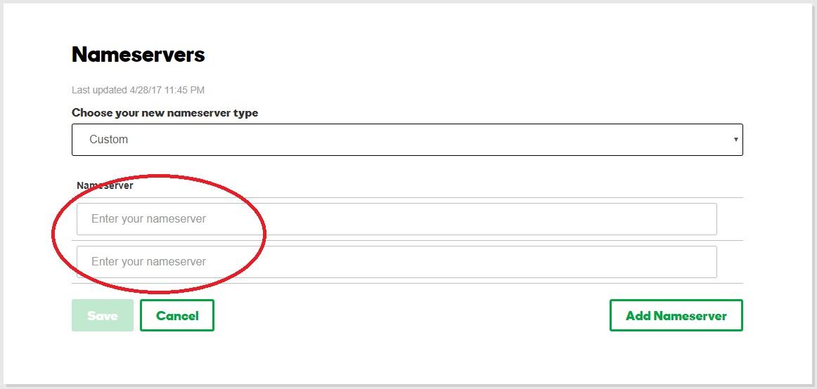 إدارة حسابات DNS وخادم الأسماء المخصص