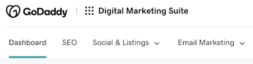 لوحة تكم مجموعة التسويق الرقمي من GoDaddy