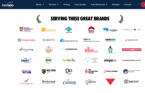 شعارات العلامات التجارية للشركات التي عملت معها شركة First Best SEO