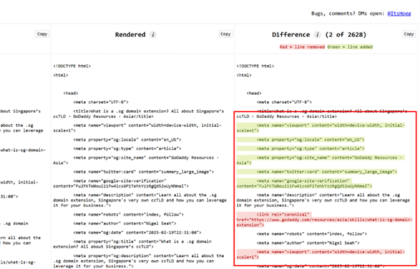 تمت إضافة الكود وإزالته بواسطة جافا سكريبت كما هو موضح في ملحق كروم، عرض المصدر المُقدم