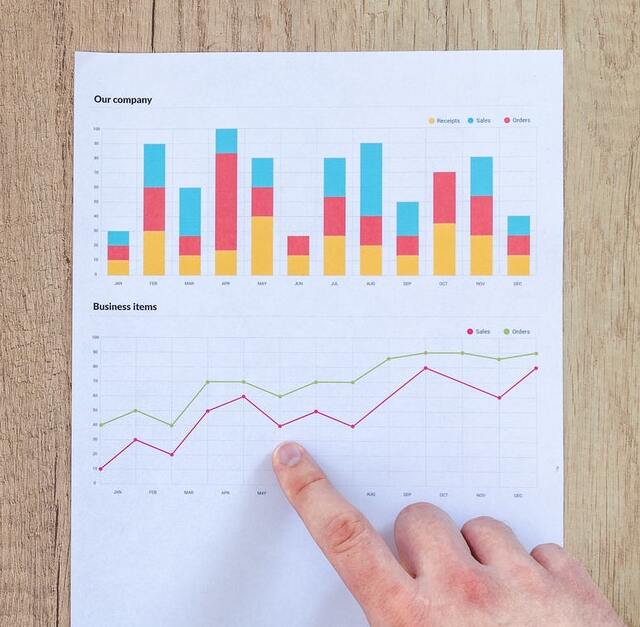 Finger Pointing At Statistics Sheets