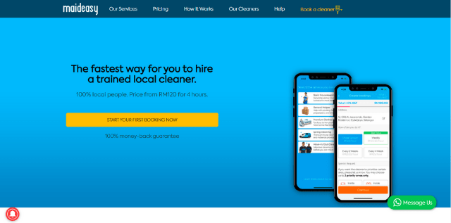 Homepage For MaidEasy