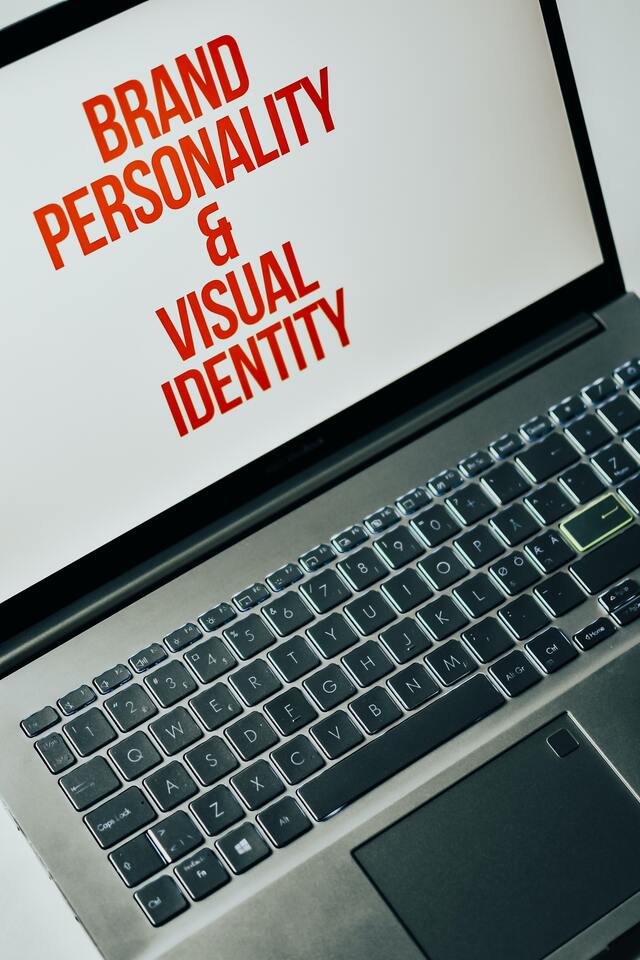 Open Laptop Screen With Words Brand Personality