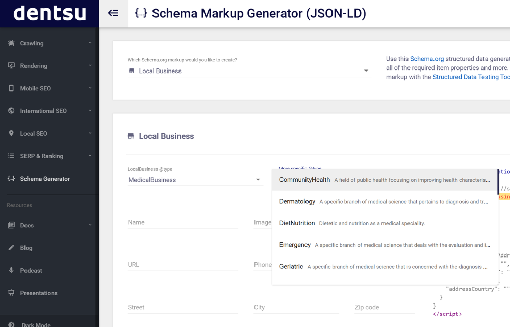 SCHEMA MARKUP GENERATOR