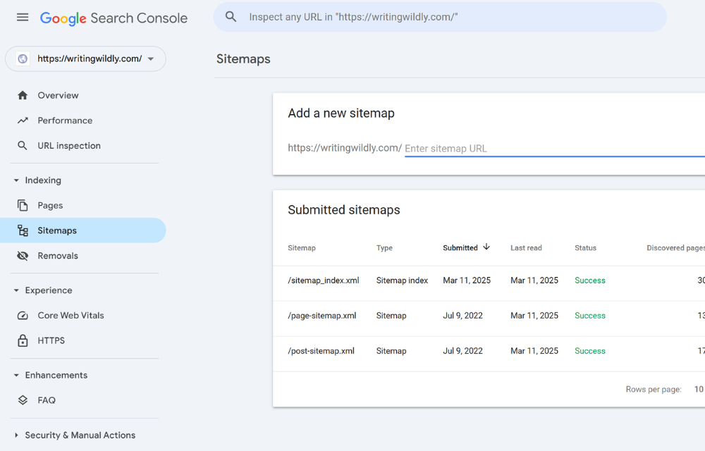 XML SITEMAP SUBMISSION ON GOOGLE SEARCH CONSOLE