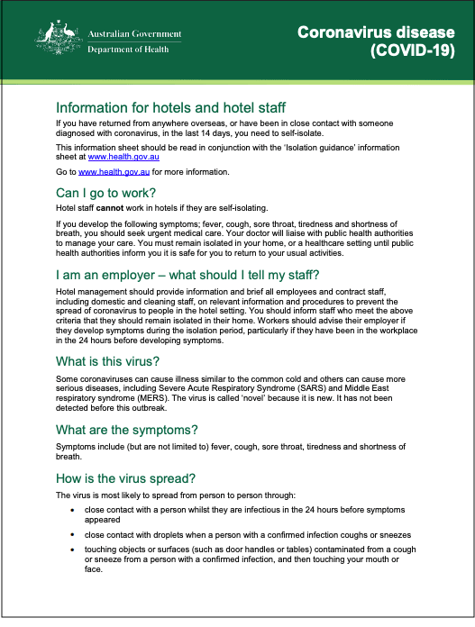 AU Ten Tactics Government Fact Sheet Hotels