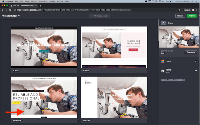 How to Create a Website Choose a Template