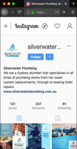 Instagram Advertising Silverwater Plumbing