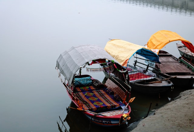 Three boats ready for tourists