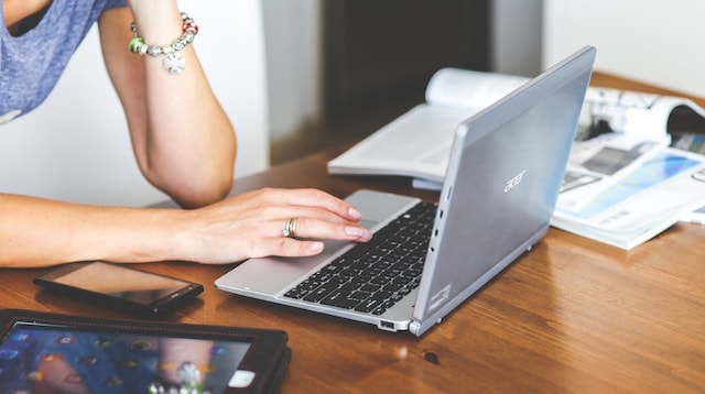 Web Developer Woman Working at Laptop