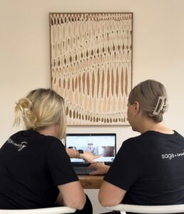 Sage and Country founders Elly and Elyssa at work