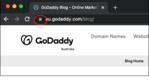 Example of lock in browser bar of an encrypted website