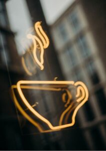 Neon Coffee Cup Logo