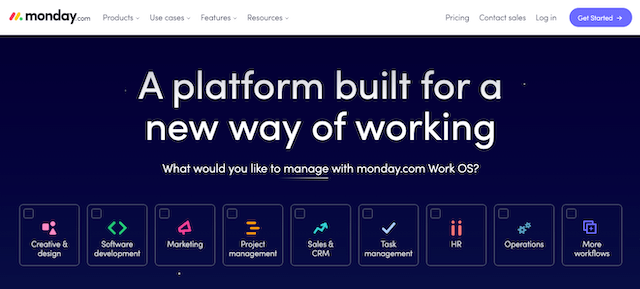 Monday.com home page