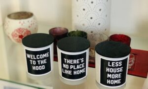 Really Useless Candle Co holiday setting