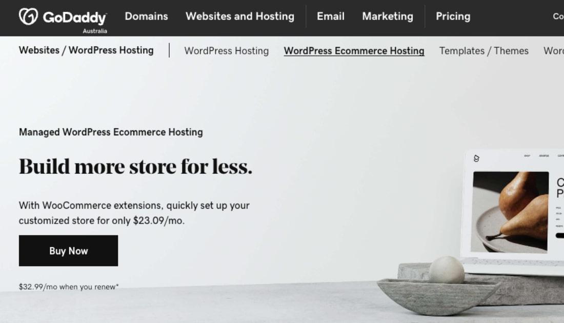 GoDaddy WordPress eCommerce hosting