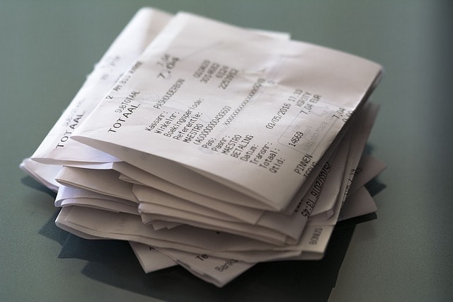 Small Business Accounting Stack of Receipts