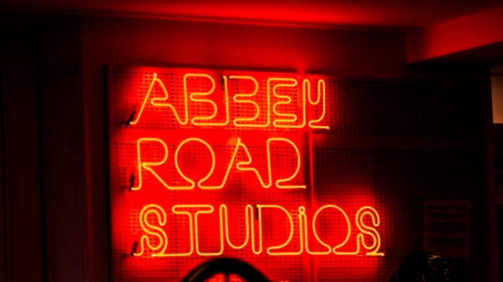 Website Design Neon Sign Reading Abbey Road Studios