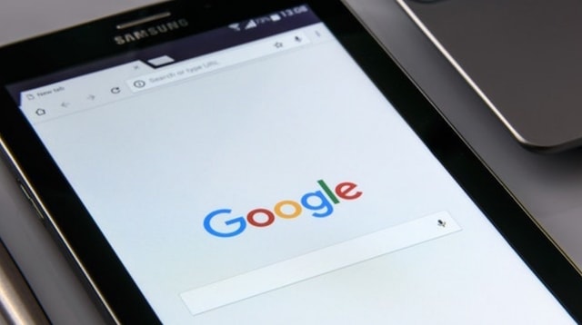 Website Design Tablet Showing Google Search Box